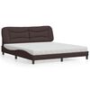 vidaXL Lit avec matelas Hvar marron fonc&eacute; 180x200 cm tissu