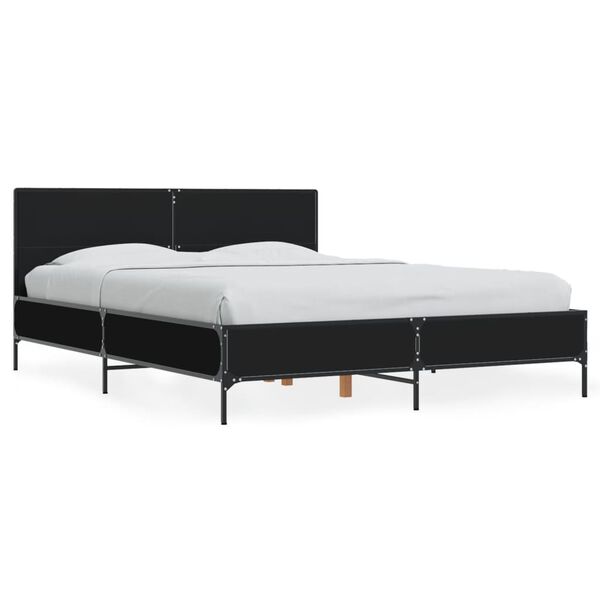 vidaXL Cadre de lit sans matelas noir 120x200 cm