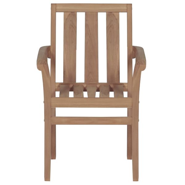 vidaXL Chaises empilables de jardin lot de 2 Bois de teck solide