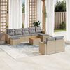 vidaXL Salon de jardin et coussins 10 pcs m&eacute;lange beige r&eacute;sine tress&eacute;e
