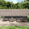 vidaXL Salon de jardin 10 pcs avec coussins anthracite résine tressée
