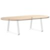vidaXL Pieds de table basse en forme de V, 2 pi&egrave;ces, blanc, 60 x (42-43,3) cm, acier