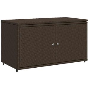 vidaXL Armoire de rangement jardin marron 110x55x60,5cm r&eacute;sine tress&eacute;e