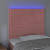 vidaXL T&ecirc;te de lit &agrave; LED Rose 90x5x118/128 cm Velours