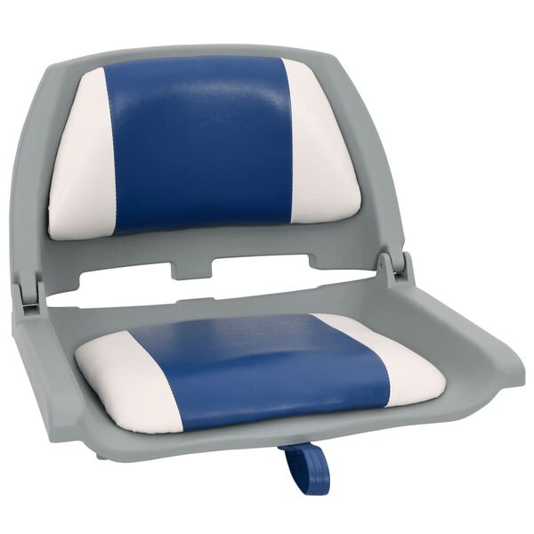 vidaXL Ensemble de si&egrave;ges de bateau pliables 4 pcs bleu et blanc