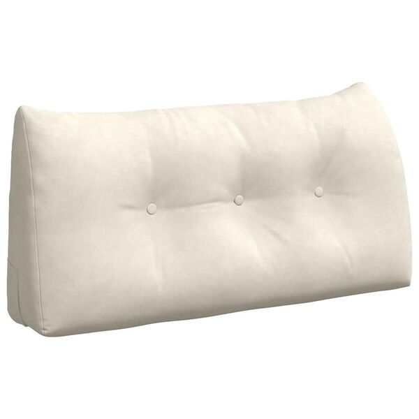 vidaXL Coussin de Dos Cr&egrave;me 100 x 24 x 50 cm Velours