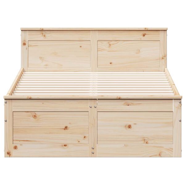 vidaXL Cadre de lit sans matelas avec t&ecirc;te de lit 120x190 cm bois pin