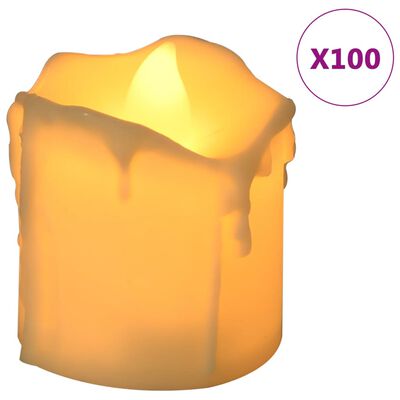 vidaXL Bougies électriques sans flamme à LED 100 pcs Blanc chaud