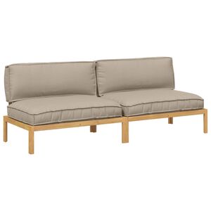 vidaXL Ensemble de Canap&eacute;s Taupe 240 x 80 x 69 cm Bois d'Acacia Massif
