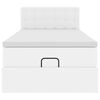 vidaXL Cadre de lit ottoman avec matelas blanc pur 80x200cm similicuir