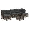 vidaXL Ensemble de canap&eacute; de jardin 8 pcs Gris polyrotin