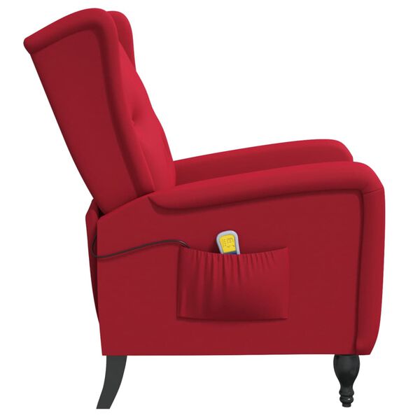 vidaXL Fauteuil de massage inclinable rouge bordeaux velours