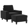 vidaXL Fauteuil avec repose-pied Noir 60 cm Tissu microfibre