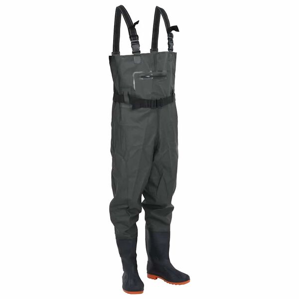 vidaXL Cuissardes avec bottes et ceinture vert foncé taille 43