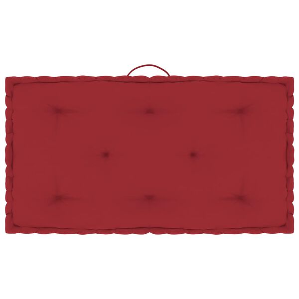 vidaXL Coussin de plancher de palette Rouge bordeaux 73x40x7 cm Coton