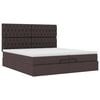 VidaXL Cadre de lit ottoman avec matelas marron fonc&eacute; 200x200 cm tissu