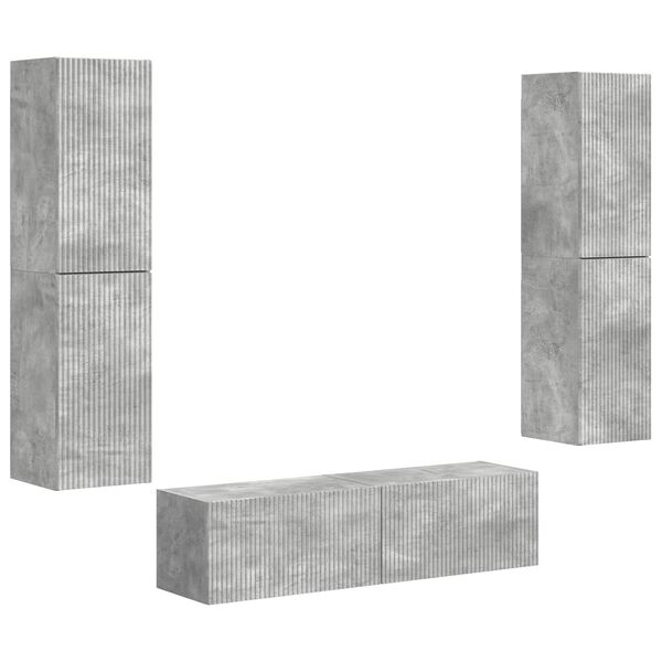 vidaXL Ensemble meuble TV 6 pcs Gris b&eacute;ton Bois d'ing&eacute;nierie