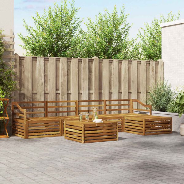 vidaXL Ensemble de canap&eacute;s d'ext&eacute;rieur 6 pcs Naturel