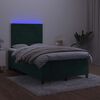 vidaXL Sommier &agrave; lattes de lit matelas et LED Vert fonc&eacute; 120x200 cm
