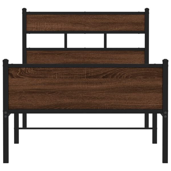 vidaXL Cadre de lit sans matelas ch&ecirc;ne marron 90x200cm bois ing&eacute;nierie