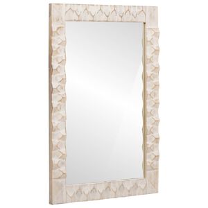 vidaXL Miroir de salle de bain Finition Lavage Blanc 50 x 70 x 2,5 cm