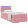 vidaXL Lit avec rangement et LED avec matelas Rose 90 x 190 cm Velours