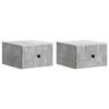 vidaXL Cabinet de chevet mural 2 pcs Gris b&eacute;ton 34,5 x 33 x 20 cm