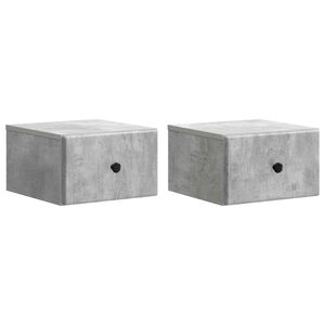 vidaXL Cabinet de chevet mural 2 pcs Gris b&eacute;ton 34,5 x 33 x 20 cm