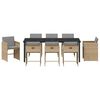 vidaXL Ensemble de salle &agrave; manger pour jardin 9 pcs Beige polyrotin