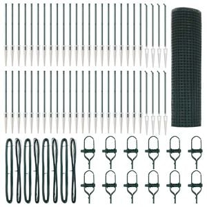 vidaXL Cl&ocirc;ture en fil soud&eacute; avec pointes 100 x 0,4 m Vert Maille