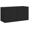 vidaXL Meuble TV mural noir 80x30x41 cm