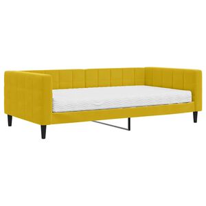 vidaXL Lit de jour avec matelas jaune 100x200 cm velours