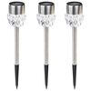 HI Lampes LED solaires sur piquet pour allées 3 pcs Crystal