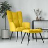 vidaXL Fauteuil relax avec tabouret en velours jaune moutarde