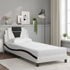 vidaXL Lit Viana avec matelas blanc et noir 90x190 cm similicuir