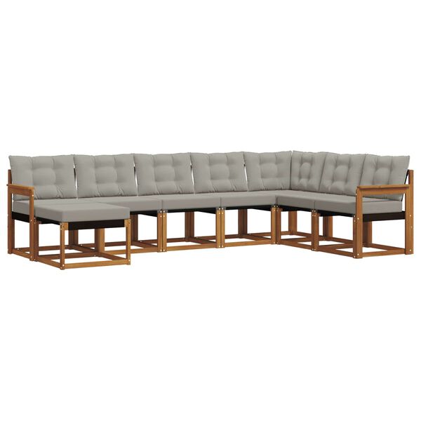 vidaXL Ensemble de canap&eacute;s d'ext&eacute;rieur 8 pcs Gris Naturel et Clair