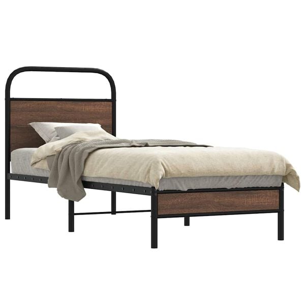 vidaXL Cadre de lit sans matelas 80x200cm ch&ecirc;ne marron bois ing&eacute;nierie