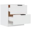 vidaXL Tables de chevet 2 pcs Blanc Bois d'ing&eacute;nierie