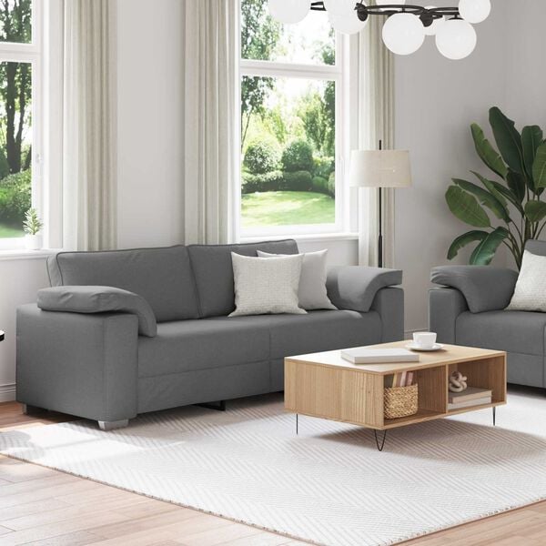 vidaXL Ensemble de Canap&eacute;s 2 pcs Gris fonc&eacute; 219 x 77 x 82 cm tissu