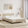 vidaXL Lit avec matelas Dover cr&egrave;me 140x200 cm tissu