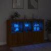 vidaXL Buffet avec lumi&egrave;res LED ch&ecirc;ne marron 162x37x100 cm