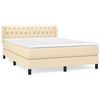 vidaXL Sommier &agrave; lattes de lit avec matelas Cr&egrave;me 140x190 cm Tissu