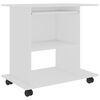 vidaXL Bureau d'ordinateur Blanc 80x50x75 cm Bois d'ing&eacute;nierie