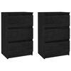 vidaXL Tables de chevet 2 pcs Noir 40x29,5x64 cm Bois de pin solide