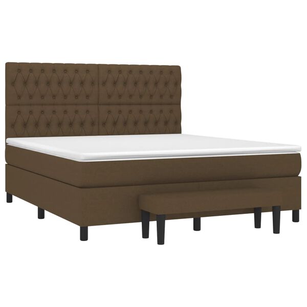 vidaXL Sommier &agrave; lattes de lit avec matelas Marron fonc&eacute; 180x200 cm