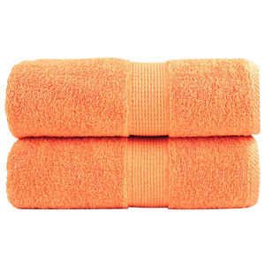 vidaXL Serviettes de toilette premium SOLUND 2 pi&egrave;ces Orange 30 x 30 cm 600 g/m&sup2;