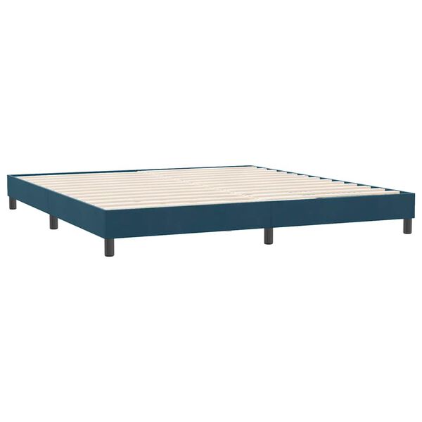 vidaXL Cadre de lit sans matelas bleu fonc&eacute; 180x210 cm velours