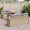 vidaXL Ensemble de canap&eacute; de jardin 6 pcs Beige Poly rotin