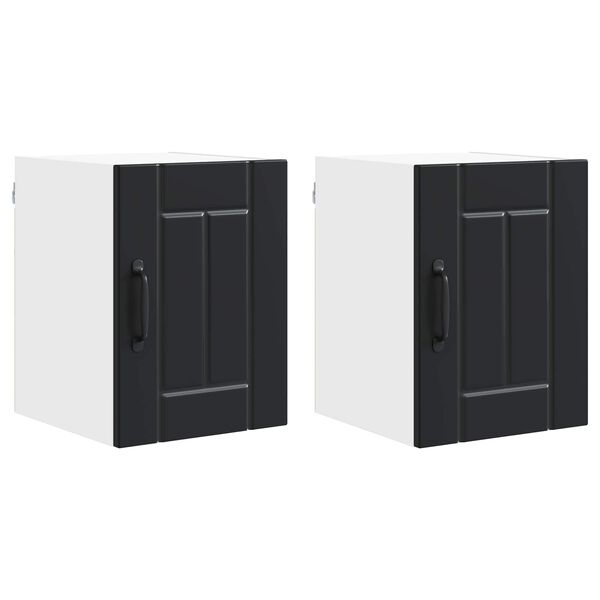 vidaXL Armoire de cuisine 2 pcs Noir 30 x 31 x 40 cm Bois d'ing&eacute;nierie