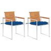 vidaXL Chaises de jardin avec coussins lot de 2 Acacia solide et acier